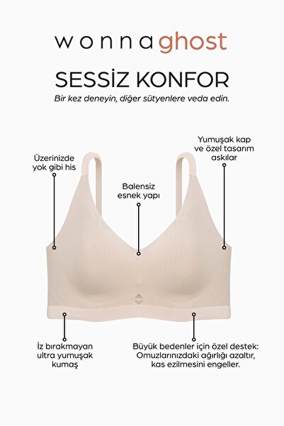 Wonna Ghost Laser Cut Σουτιέν χωρίς καλάμι χωρίς ραφή - Χωρίς στήριγμα - 2802 - Πούδρα