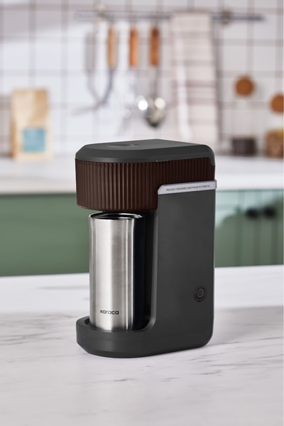 Karaca Mono Black Filter Coffee Machine Walnut Brown