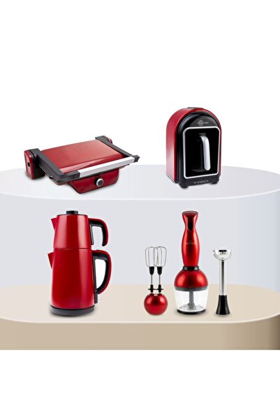 Karaca Gurme Plus Red Boyalı Elektrikli Çeyiz Seti
