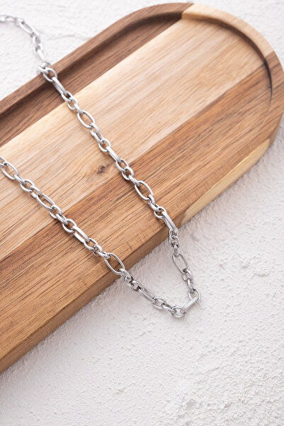 ByFlorya Jewelry الصلب البيضاوي حلقة مشبك ورق سلسلة قلادة تشويه الحرة مكتنزة الملمس كابل سلسلة 5mm