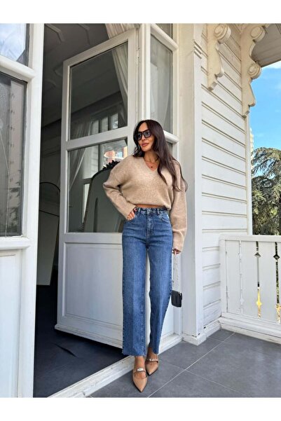 BOLESA GİYİM Hafif Eskitmeli Yıkamalı Düz Kesim Jean Pantolon