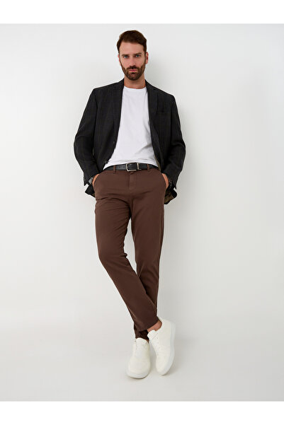 muzzo jeans Yüksel Μέση Βαμβακερό Καφέ Παντελόνι Chino