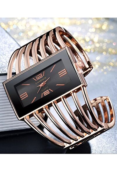 usmtekno Kadın Kol Saati Kadın Kol Saati Kadın Bileklik Kelepçe Kol Saati Rose