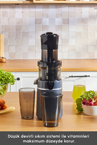 Karaca عصارة بطيئة بالضغط الطازج، عصارة فواكه صلبة بطيئة الضغط، أنثراسايت