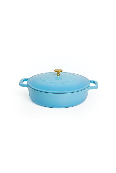 VAV GET Enameled Cast Iron Dutch Oven Braiser. 28cm, 3.79L, Ocean Blue