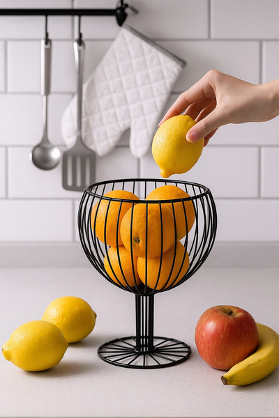 Omekan Metal Mutfak Meyve Sepeti Dekoratif