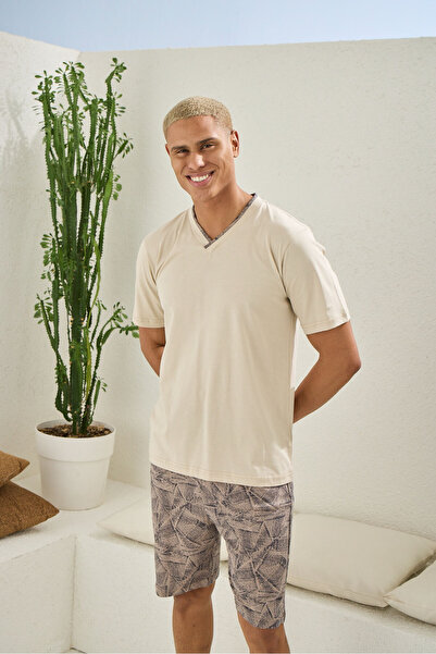 KLY 100% чоловічий комплект з сорочкою з коміром та шортами, стильний дизайн ...