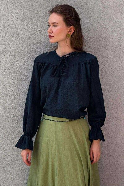 ZÜLAYS Çizgi Dokulu Gömlek Lacivert