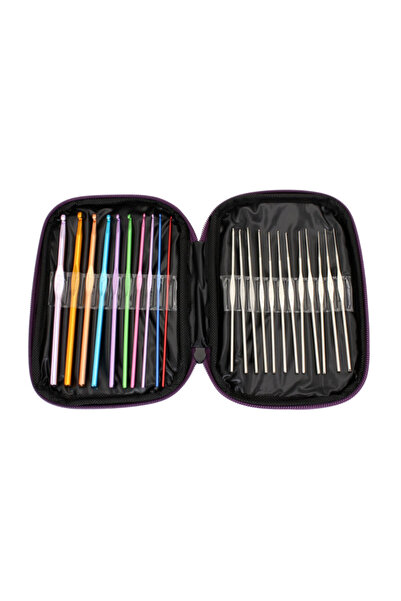 bidoluhobi Set de croșetat și geantă din metal