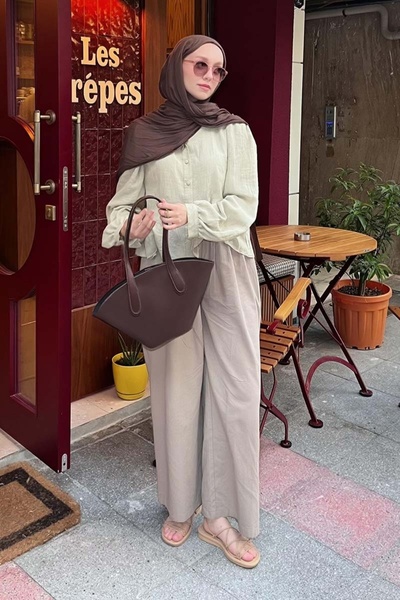 ZÜLAYS Kısa Vual Gömlek Taş