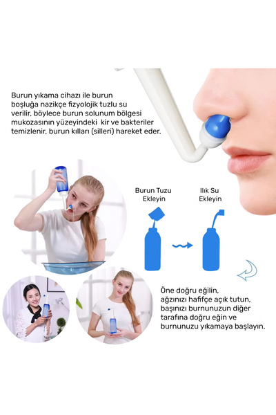 waterpulse YT-300 Profesyonel Burun Temizleme Taşınabilir Nazal Bakım Burun Duşu Mavi