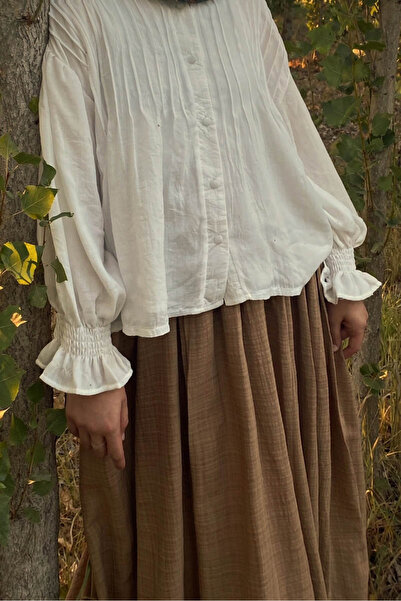 ZÜLAYS Nervürlü Vual Gömlek Beyaz