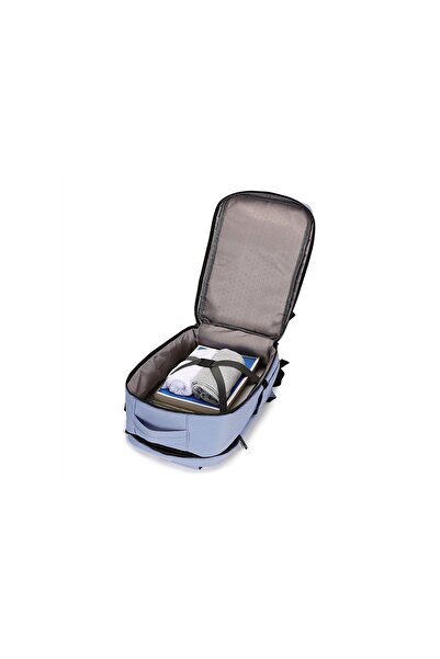 aventor Rucsac de călătorie AV201, bagaj de mână Ryanair/Wizz Air, 40x25x20 cm, poliester, albastru deschis