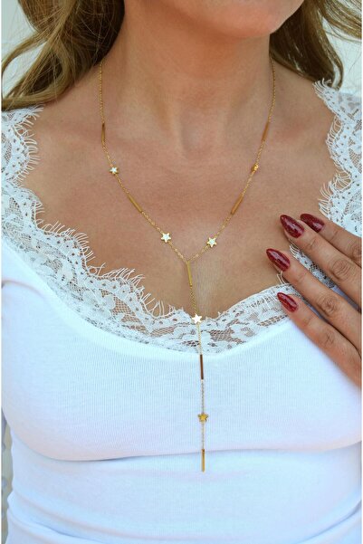 Sacce Scarves&Accessories قلادة طويلة من الفولاذ بيرليسسينت على شكل نجمة مفصل...