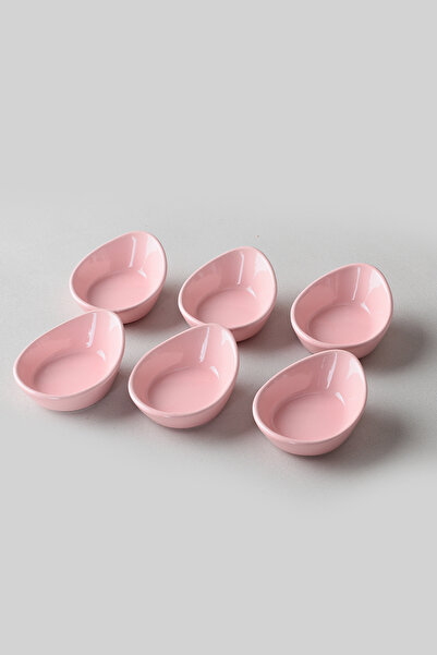 Keramika Light Pink Mini Gondola Snack Bowl / Sauce Bowl 8 Cm 6 Pieces