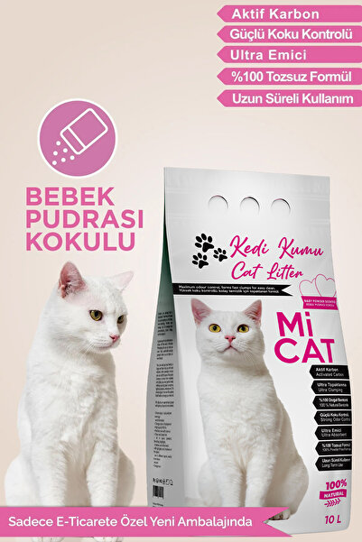 Mİ CAT 10 Litre Bebek Pudra Kokulu Naturel Ultra Topaklanan Ve Tozsuz Bentoni...