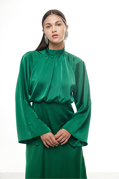 BE BLUE ΠΡΑΣΙΝΟ ΦΟΡΕΜΑ ΣΑΤΕΝ ΜΕ ΦΑΡΜΑΝΙΚΑ