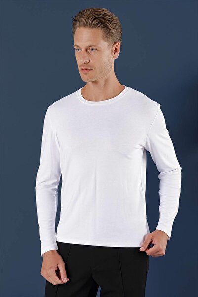 Efor TS 870 Slim Fit Beyaz Spor T-Shirt