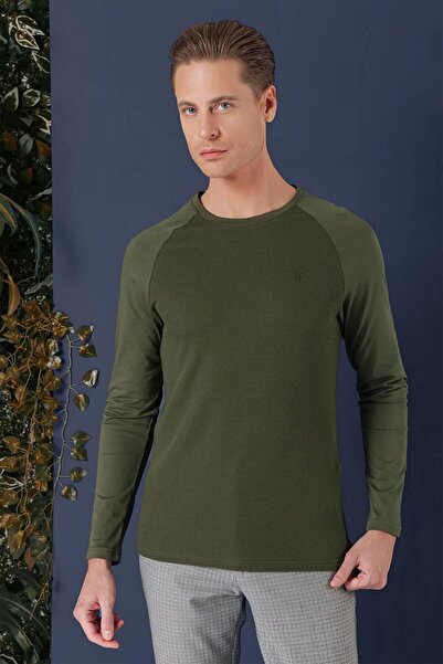 Efor TS 872 Slim Fit Haki Spor T-Shirt