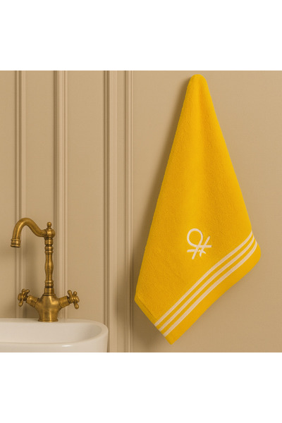 Benetton Home Рушник для ванної кімнати, рушник для рук і обличчя, жовтий, 100% бавовна, 50x90 см