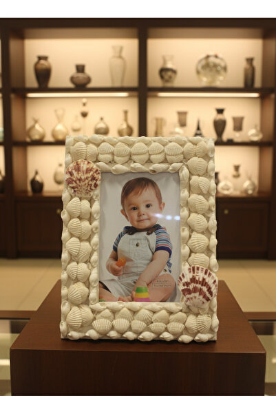 EVİMDM Deniz Kabuklu Dekoratif Fotoğraf Çerçevesi 10cm x 15cm
