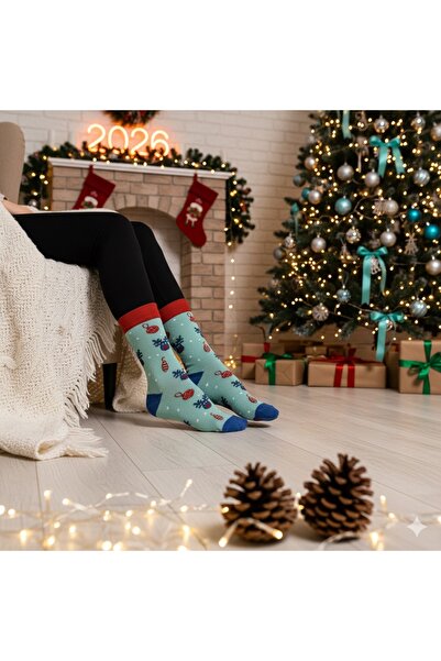 Çorap Kurdu Újévi karácsonyi mintás - 5 db dobozos zokni készlet