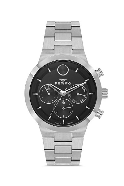 FERRO Silver Steel Cord Men's Wristwatch Fm11568Awt-A2 Functions Active 3 Atm Water Resistant