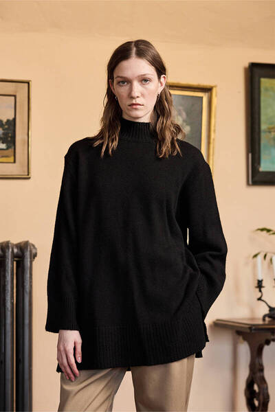 BE BLUE Black Soft Sweater