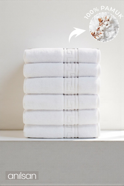 Anılsan 6-паковий набір білих грецьких рушників для рук та обличчя 75 г - 30x50 см, 100% бавовна, рушники для спа-салонів та готелів