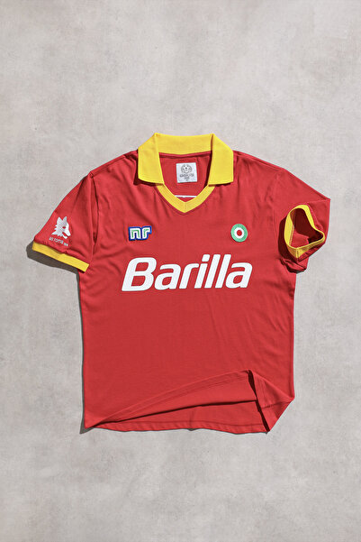 Overdrive Retro 1987 Kırmızı Sarı Futbol Forması – %100 Pamuk