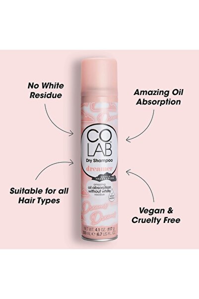 Colab COLAB - Dreamer Dry Shampoo, 200 ml, Single Pack