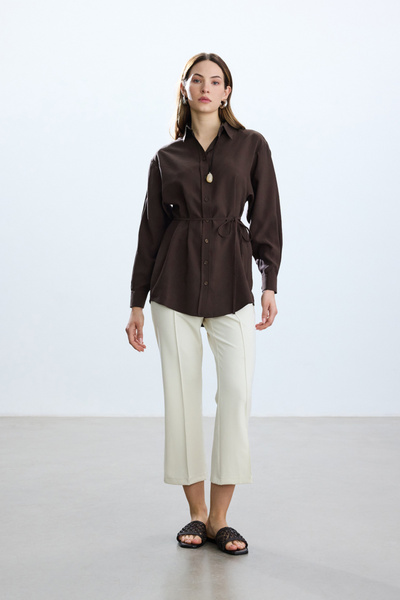 BE BLUE Vintage καφέ πουκάμισο Modal