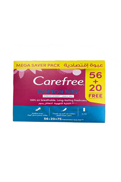 Carefree NORMAL COTTON FRESH SCENT MEGA PACK 76 PANTY LINERS(8206)