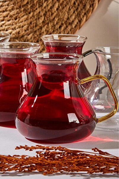 Perotti Ehl-I Keyf Colorful 6-Piece Borosilicate Glass Tea Cup Set 200ml 16013