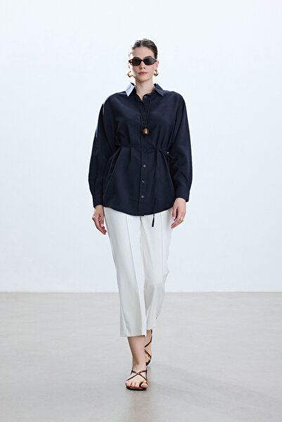 BE BLUE ΣΚΟΥΡΟ ΜΠΛΕ Vintage Modal πουκάμισο