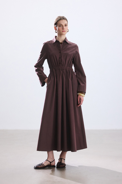 BE BLUE ΦΟΡΕΜΑ ΠΟΠΛΙΝ ΠΟΥΚΑΜΙΣΟ ΜΕ ΛΕΠΤΟΜΕΡΗ ΤΣΕΠΗ ΣΚΟΥΡΟ ΤΡΙΑΝΤΑΦΥΛΛΟ