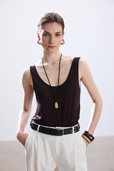 BE BLUE Black Silver Ring Detail Belt