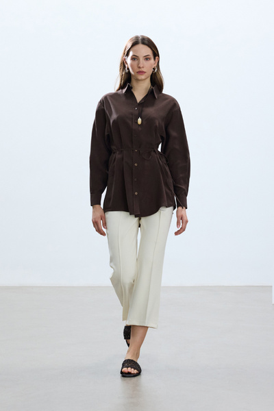 BE BLUE Vintage καφέ πουκάμισο Modal