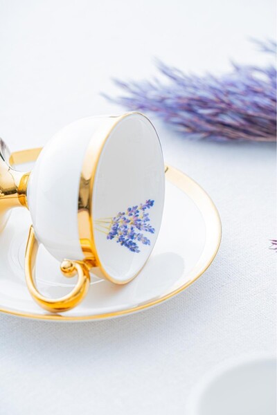 ACAR Miranda 6 Kişilik Porselen Kahve Fincan Takımı Model2 Krem 5176