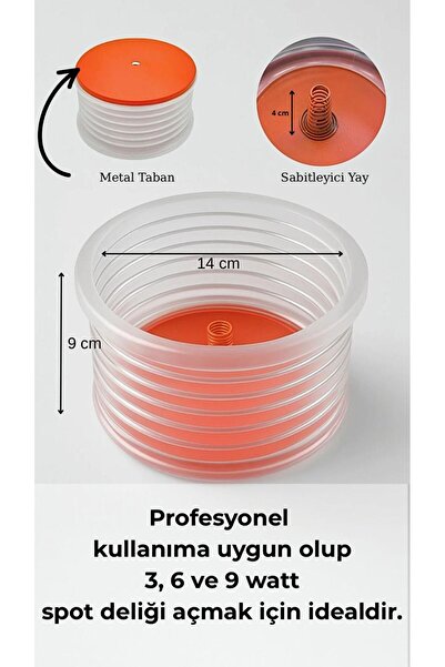 Genel Markalar 14 Santim Süper Vantuzlu Körüklü Panç Toz Tutucu Matkap Ucu Ap...