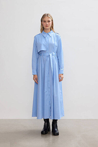 BE BLUE فستان قطني أزرق