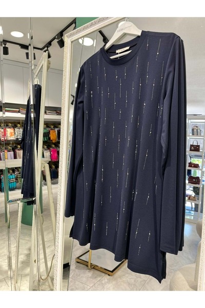 MERAM BUTİK ADN TAŞLI TUNİK 302 - LACİVERT - 1
