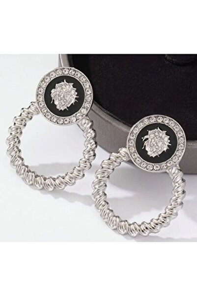 Dgt Luxury Lion Head Drop Earrings, Ear Pin Stainless Steel