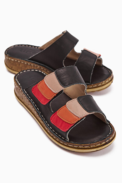 Limoya Papuci de damă Kassid Black Comfort din piele naturală