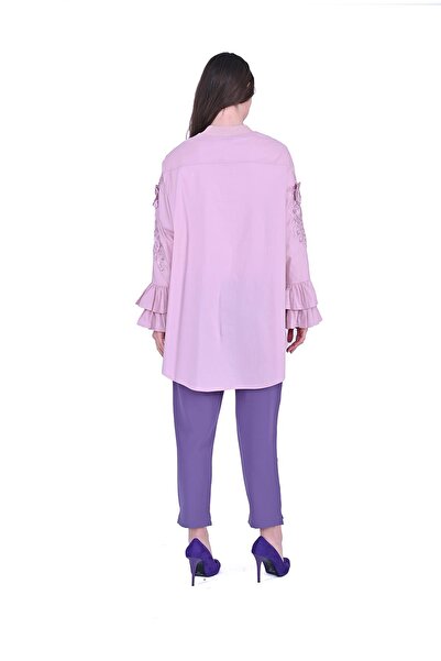 Invee Риза с волани и ръкави ПУДРА