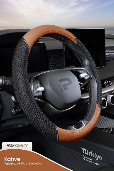 wimbledon Terletmez Oto Geçmeli Direksiyon Kılıfı - Air File / Delikli Deri S...