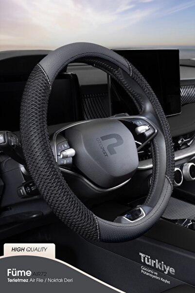 wimbledon Terletmez Oto Geçmeli Direksiyon Kılıfı - Air File / Delikli Deri S...