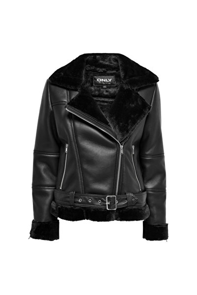 ONLY Kürk Detaylı Siyah Kadın Mont 15260002