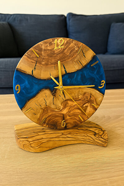 Matheryal Epoksi, El Yapımı, Sessiz Mekanizma, Zeytin Ağacı saat