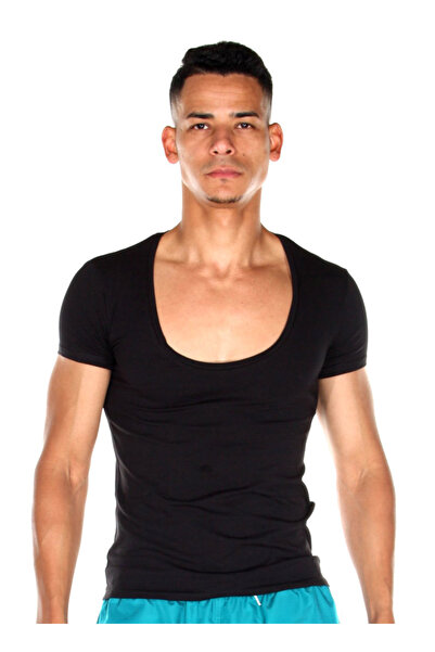 darkzone Açık Bisiklet Yaka Siyah Erkek T-Shirt DZN8701